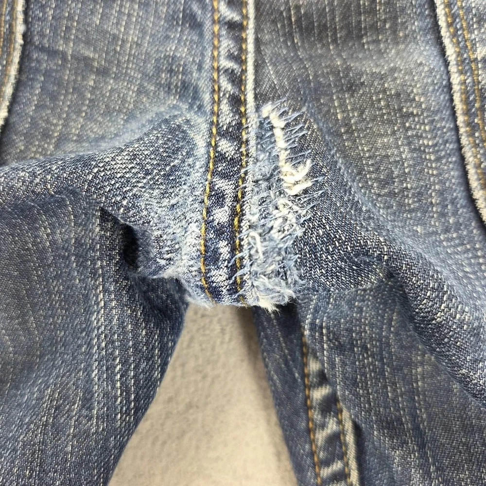 Vintage Levis 504 Jeans Mens 33x34 Blue Straight Engineered Zip Pocket Dark Wash
